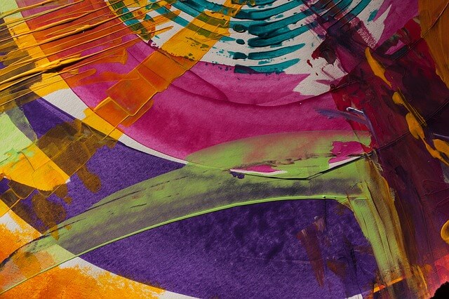 Kolorowy obraz przedstawiający abstrakcję